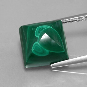 11.07캐럿 천연 여러 가지 빛깔의 녹색 말라카이트, 스퀘어, 11.3×11.2 mm, 불투명체