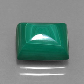 6.19캐럿 천연 여러 가지 빛깔의 녹색 말라카이트, 바게트, 10.9×9.2 mm, 불투명체