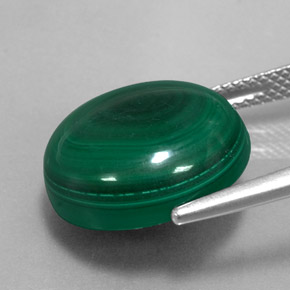 16.58캐럿 천연 여러 가지 빛깔의 녹색 말라카이트, 라운드 컷, 15.22 mm, 불투명체