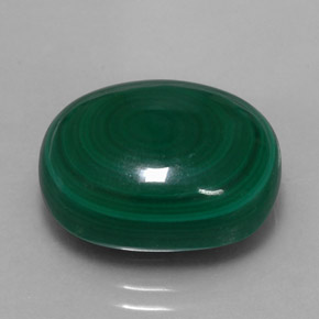 19.51캐럿 천연 여러 가지 빛깔의 녹색 말라카이트, 타원형 컷, 17.1×13.8 mm, 불투명체