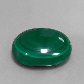 17.95캐럿 천연 여러 가지 빛깔의 녹색 말라카이트, 타원형 컷, 18.3×14.6 mm, 불투명체