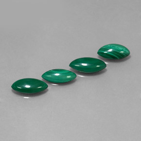 캐럿 천연 여러 가지 빛깔의 녹색 말라카이트 보석, 마퀴즈, 12.5×6.2 mm, 불투명체