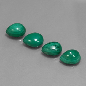 캐럿 천연 여러 가지 빛깔의 녹색 말라카이트 보석, 배 모양, 9.1×7.1 mm, 불투명체