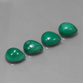 캐럿 천연 여러 가지 빛깔의 녹색 말라카이트 보석, 배 모양, 9.1×7.1 mm, 불투명체