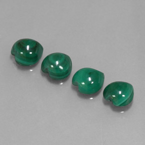 캐럿 천연 여러 가지 빛깔의 녹색 말라카이트 보석, 하트 모양, 7.8×7.5 mm, 불투명체