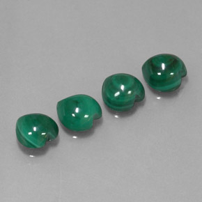 캐럿 천연 여러 가지 빛깔의 녹색 말라카이트 보석, 하트 모양, 7.8×7.5 mm, 불투명체