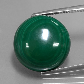 21.31캐럿 천연 여러 가지 빛깔의 녹색 말라카이트, 라운드 컷, 15.45 mm, 불투명체