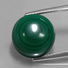 15.62캐럿 천연 여러 가지 빛깔의 녹색 말라카이트, 라운드 컷, 13.06 mm, 불투명체