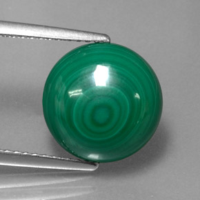 7.16캐럿 천연 여러 가지 빛깔의 녹색 말라카이트, 라운드 컷, 11.28 mm, 불투명체