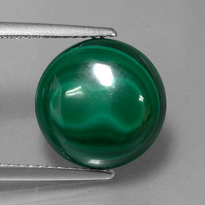 9.24캐럿 천연 여러 가지 빛깔의 녹색 말라카이트, 라운드 컷, 11.85 mm, 불투명체