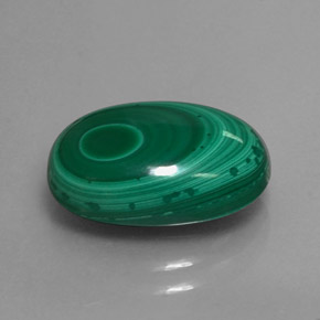 6.72캐럿 천연 여러 가지 빛깔의 녹색 말라카이트, 타원형 컷, 13.3×9.2 mm, 불투명체