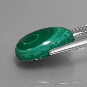 6.72캐럿 천연 여러 가지 빛깔의 녹색 말라카이트, 타원형 컷, 13.3×9.2 mm, 불투명체