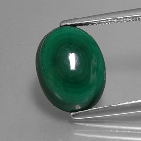 8.38캐럿 천연 여러 가지 빛깔의 녹색 말라카이트, 타원형 컷, 12.3×9.3 mm, 불투명체