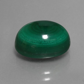 8.38캐럿 천연 여러 가지 빛깔의 녹색 말라카이트, 타원형 컷, 12.3×9.3 mm, 불투명체