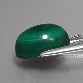 8.38캐럿 천연 여러 가지 빛깔의 녹색 말라카이트, 타원형 컷, 12.3×9.3 mm, 불투명체