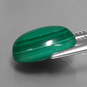 9.57캐럿 천연 여러 가지 빛깔의 녹색 말라카이트, 타원형 컷, 14×11.2 mm, 불투명체