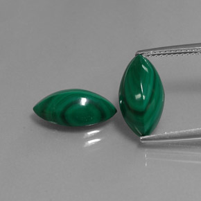 캐럿 천연 여러 가지 빛깔의 녹색 말라카이트 보석, 마퀴즈, 13.8×7.2 mm, 불투명체
