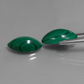 캐럿 천연 여러 가지 빛깔의 녹색 말라카이트 보석, 마퀴즈, 13.8×7.2 mm, 불투명체