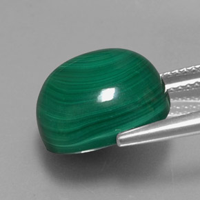 15.20캐럿 천연 여러 가지 빛깔의 녹색 말라카이트, 쿠션 컷, 13.1×13 mm, 불투명체