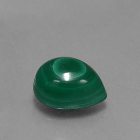 3.08캐럿 천연 여러 가지 빛깔의 녹색 말라카이트, 배 모양, 8.8×6.9 mm, 불투명체