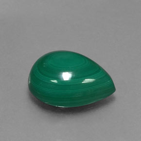 4.09캐럿 천연 여러 가지 빛깔의 녹색 말라카이트, 배 모양, 11×8.8 mm, 불투명체