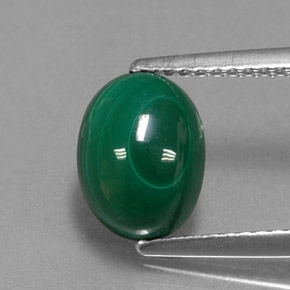 3.17캐럿 천연 여러 가지 빛깔의 녹색 말라카이트, 타원형 컷, 9.2×6.9 mm, 불투명체