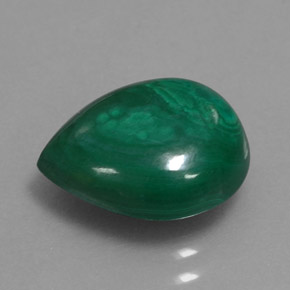 5.58캐럿 천연 여러 가지 빛깔의 녹색 말라카이트, 배 모양, 12.2×10.2 mm, 불투명체