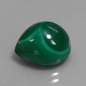 8.20캐럿 천연 여러 가지 빛깔의 녹색 말라카이트, 배 모양, 12.1×10.2 mm, 불투명체
