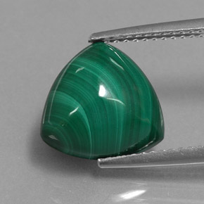 6.13캐럿 천연 여러 가지 빛깔의 녹색 말라카이트, 트릴리언, 11×10.7 mm, 불투명체