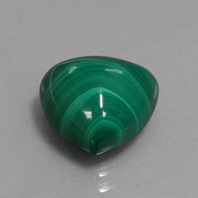 6.13캐럿 천연 여러 가지 빛깔의 녹색 말라카이트, 트릴리언, 11×10.7 mm, 불투명체