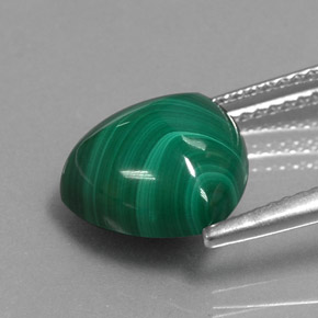 6.13캐럿 천연 여러 가지 빛깔의 녹색 말라카이트, 트릴리언, 11×10.7 mm, 불투명체