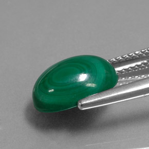 4.97캐럿 천연 여러 가지 빛깔의 녹색 말라카이트, 타원형 컷, 11×8.3 mm, 불투명체