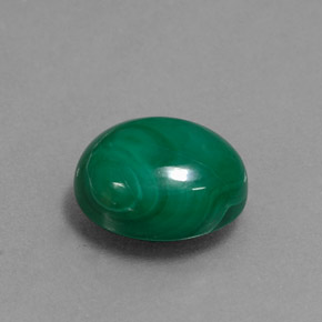 4.25캐럿 천연 여러 가지 빛깔의 녹색 말라카이트, 타원형 컷, 10.1×8.3 mm, 불투명체