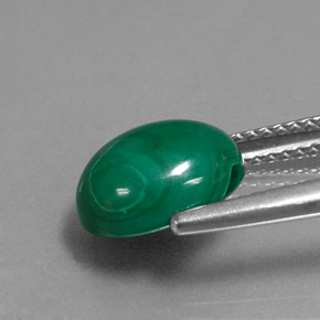 4.25캐럿 천연 여러 가지 빛깔의 녹색 말라카이트, 타원형 컷, 10.1×8.3 mm, 불투명체