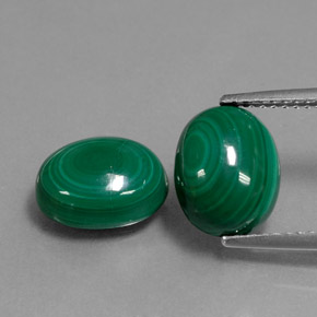 캐럿 천연 여러 가지 빛깔의 녹색 말라카이트 보석, 타원형 컷, 10.3×8.2 mm, 불투명체