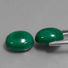 캐럿 천연 여러 가지 빛깔의 녹색 말라카이트 보석, 타원형 컷, 10.3×8.2 mm, 불투명체