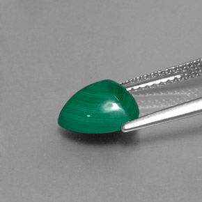 3.02캐럿 천연 여러 가지 빛깔의 녹색 말라카이트, 트릴리언, 9.3×9.1 mm, 불투명체