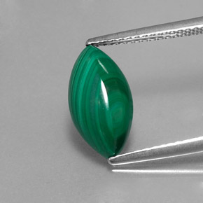 3.43캐럿 천연 여러 가지 빛깔의 녹색 말라카이트, 마퀴즈, 13.1×6.8 mm, 불투명체