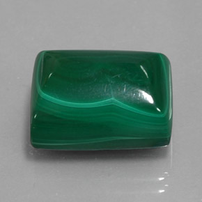 21.76캐럿 천연 여러 가지 빛깔의 녹색 말라카이트, 바게트, 15.8×12.6 mm, 불투명체