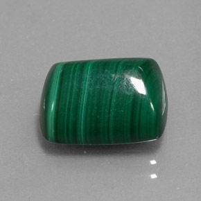 10.50캐럿 천연 여러 가지 빛깔의 녹색 말라카이트, 바게트, 12.9×10.3 mm, 불투명체