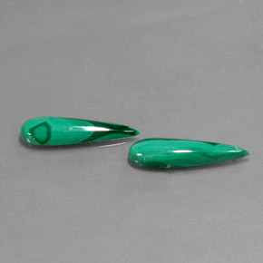 캐럿 천연 여러 가지 빛깔의 녹색 말라카이트 보석, 배 모양, 18.1×5.2 mm, 불투명체