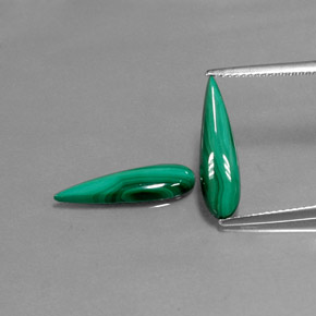 캐럿 천연 여러 가지 빛깔의 녹색 말라카이트 보석, 배 모양, 18×5 mm, 불투명체