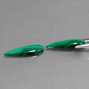 캐럿 천연 여러 가지 빛깔의 녹색 말라카이트 보석, 배 모양, 18×5 mm, 불투명체
