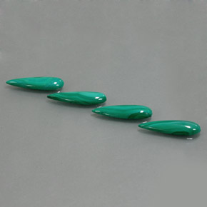 8.46캐럿 천연 여러 가지 빛깔의 녹색 말라카이트 보석, 배 모양, 17.8×5 mm, 불투명체
