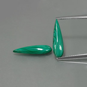 캐럿 천연 여러 가지 빛깔의 녹색 말라카이트 보석, 배 모양, 18×4.8 mm, 불투명체