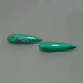 캐럿 천연 여러 가지 빛깔의 녹색 말라카이트 보석, 배 모양, 18×4.8 mm, 불투명체