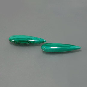 캐럿 천연 여러 가지 빛깔의 녹색 말라카이트 보석, 배 모양, 17.8×5.1 mm, 불투명체
