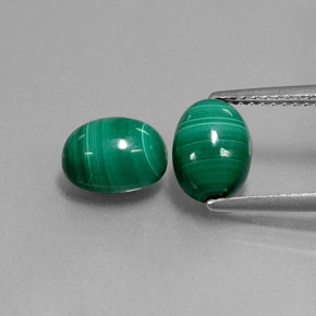 캐럿 천연 여러 가지 빛깔의 녹색 말라카이트 보석, 타원형 컷, 8.4×6.2 mm, 불투명체