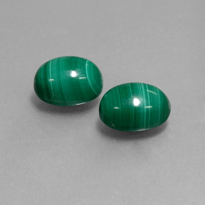 캐럿 천연 여러 가지 빛깔의 녹색 말라카이트 보석, 타원형 컷, 8.4×6.2 mm, 불투명체