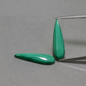 5.06캐럿 천연 미디엄 그린 말라카이트 보석, 배 모양, 18×5.1 mm, 불투명체